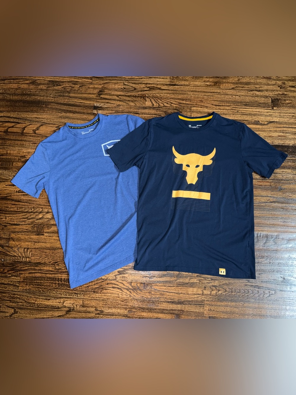 BUNDLE 2-Pack Under Armour Project Rock T-Shirt Blue Graphic Print Size Medium